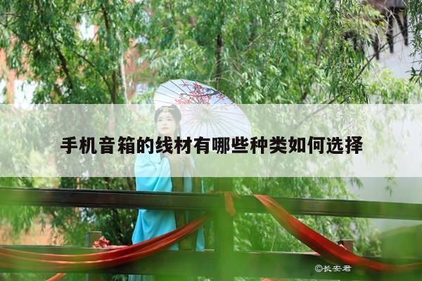 凯发网站_手机音箱的线材有哪些种类如何选择